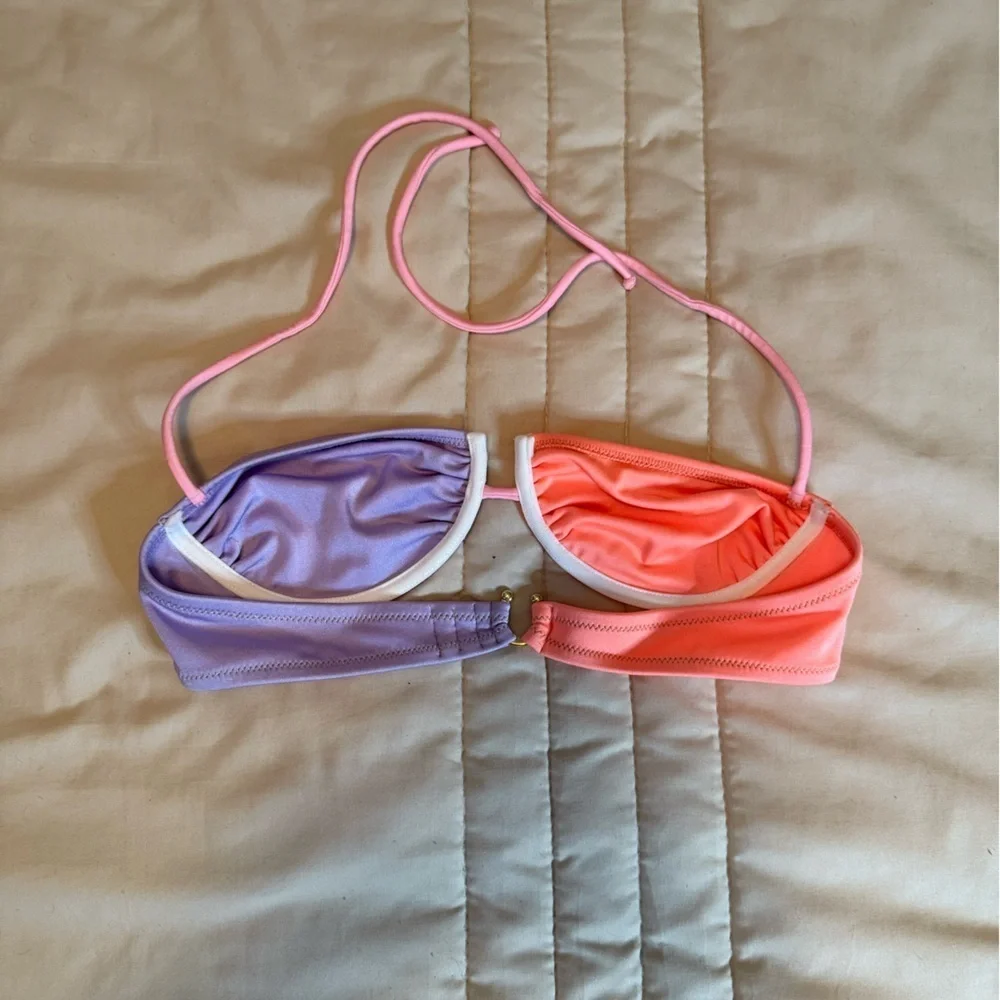 Vibrant Orange and Purple Bikini Top - Picture 5 of 6